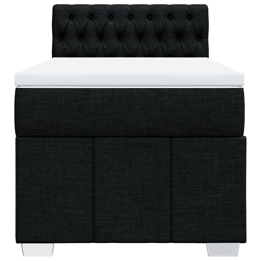 Cama com molas/colchão 90x190 cm tecido preto
