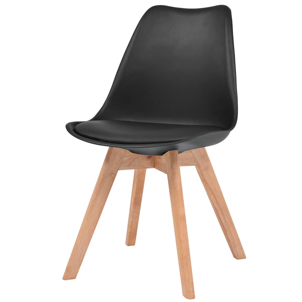 Cadeiras de jantar 4 pcs plástico preto
