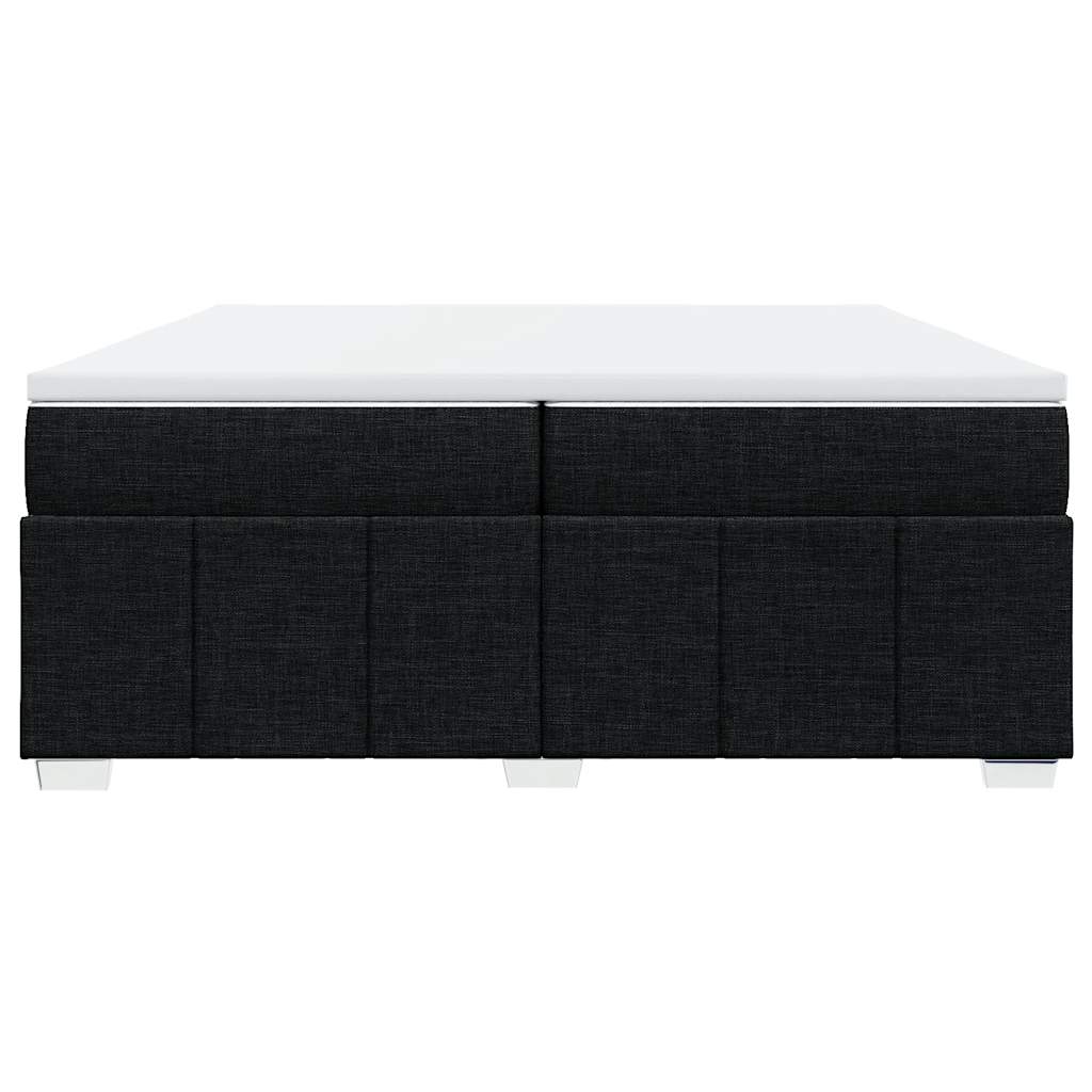 Cama com molas/colchão 200x200 cm tecido preto