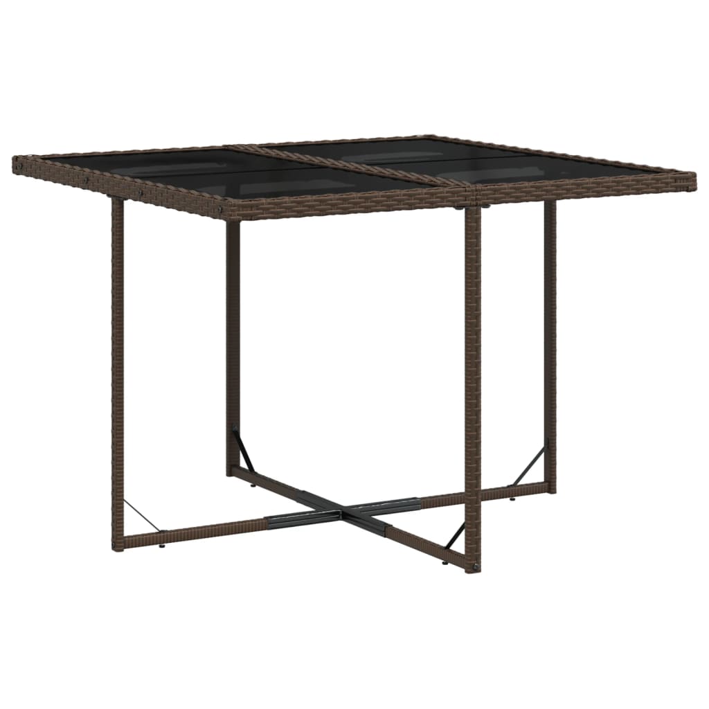 9 Pcs conjunto jantar p/ jardim c/ almofadões vime PE castanho