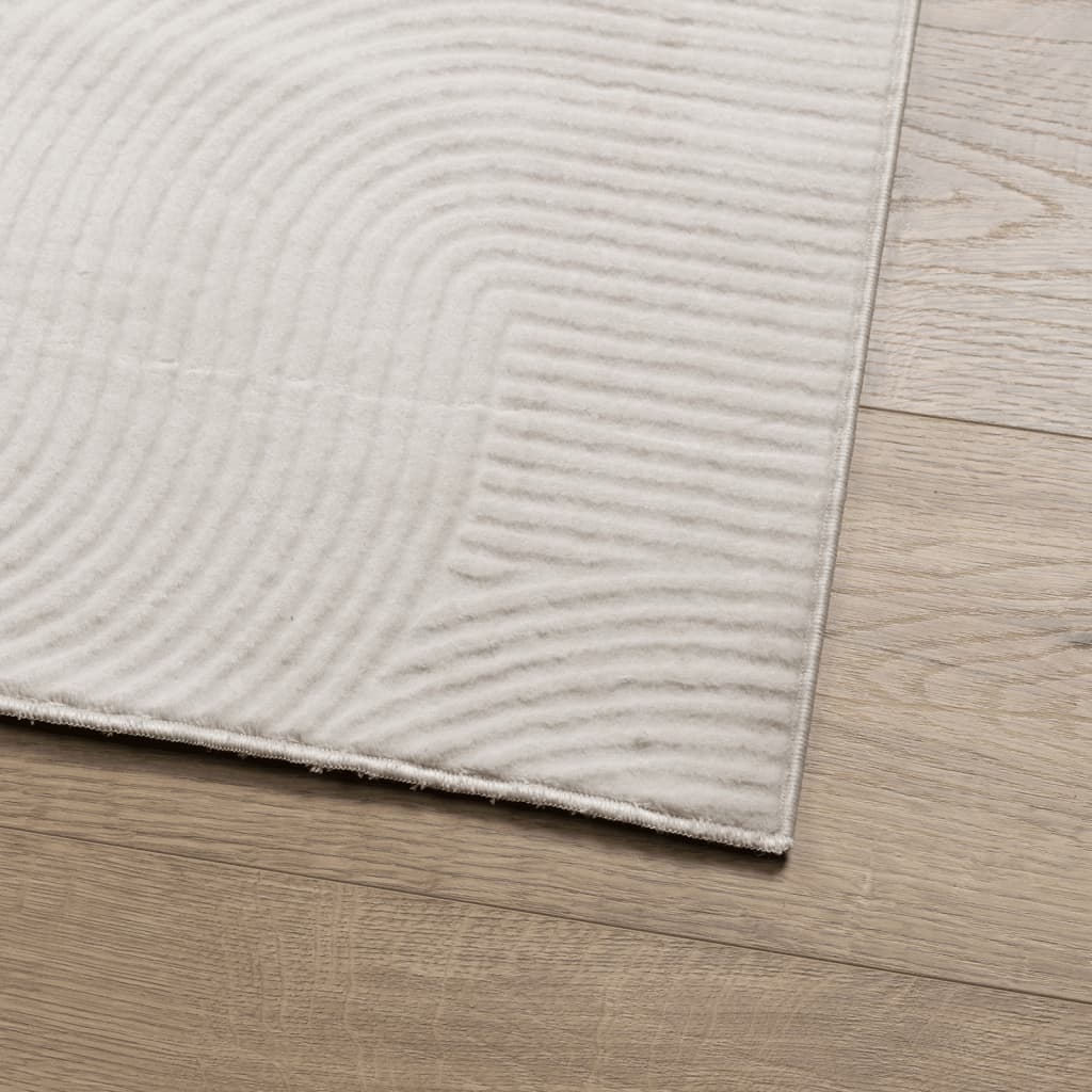 Tapete de pelo curto iza visual escandinavo 240x340cm cor creme