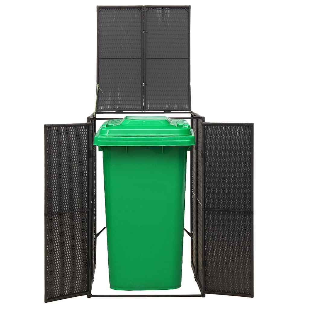Unidade arrumação caixote do lixo 70x80x117 cm vime PE preto