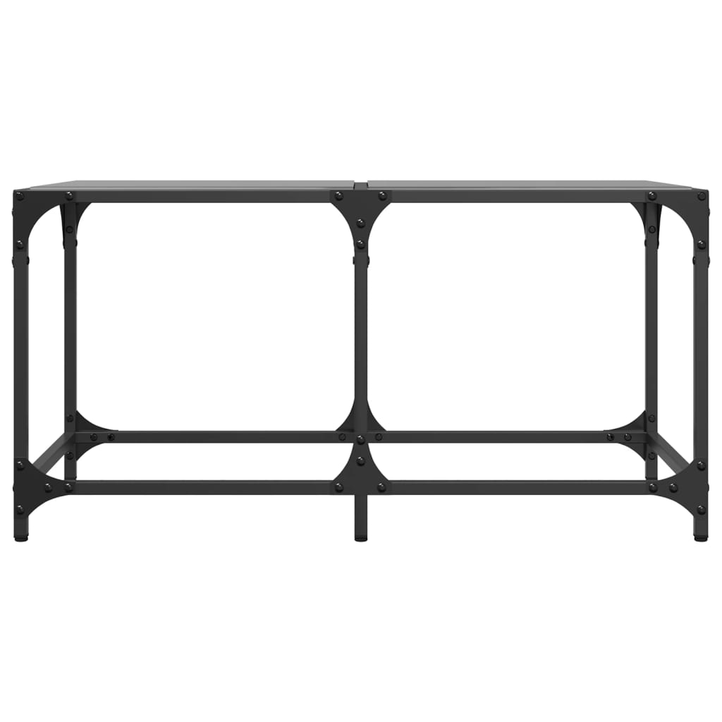Mesa de centro com topo em vidro preto 78,5x40x40 cm aço