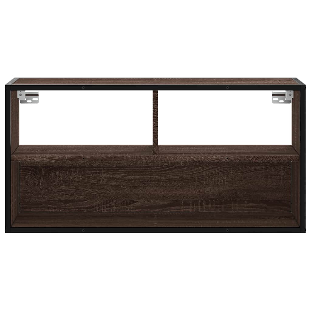 Móvel p/ TV 80x31x39,5cm deriv. madeira/metal carvalho castanho