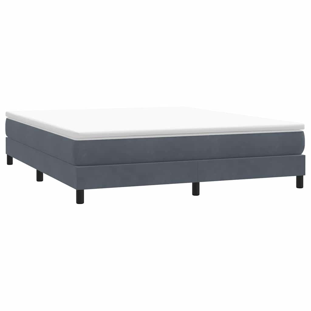 Cama sem molas/colchão 180x210 cm veludo cinzento-escuro