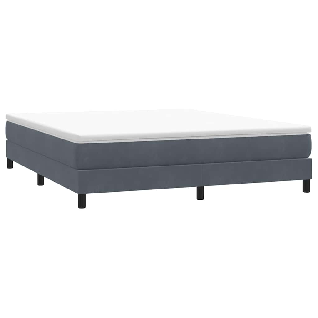 Cama sem molas/colchão 180x210 cm veludo cinzento-escuro