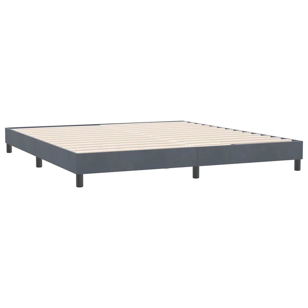 Cama sem molas/colchão 180x210 cm veludo cinzento-escuro