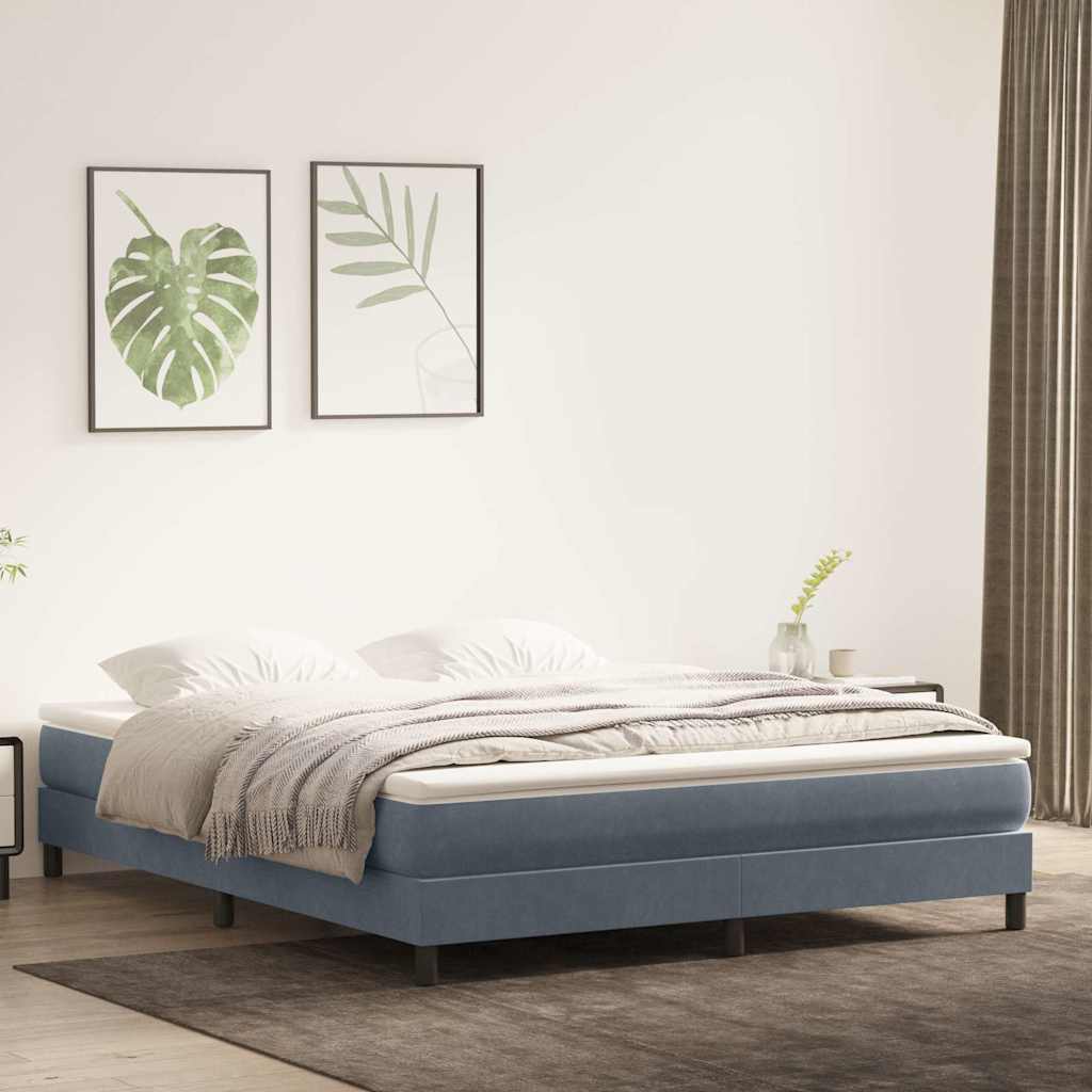Cama sem molas/colchão 180x210 cm veludo cinzento-escuro