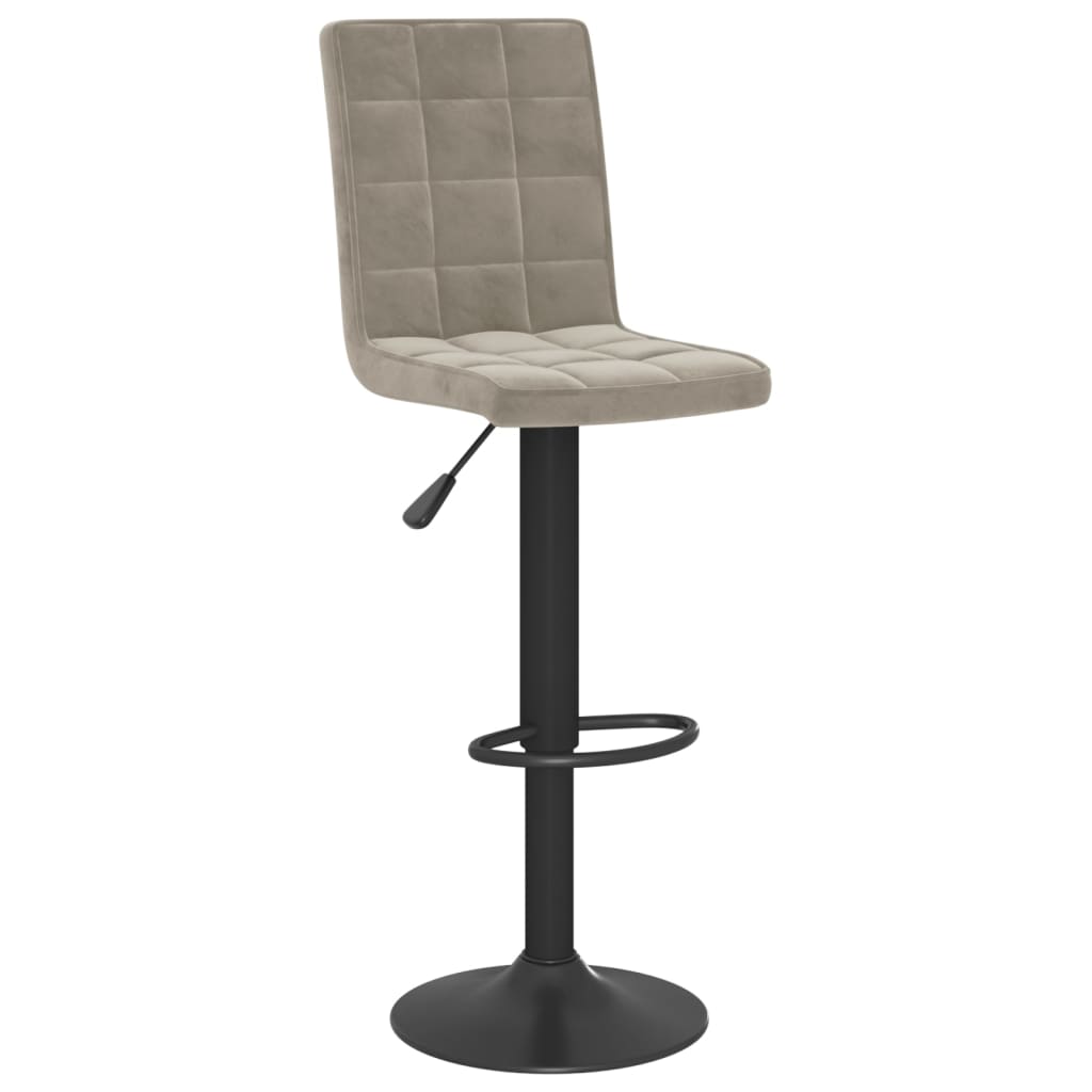 Bancos de bar 2 pcs veludo cinzento-claro
