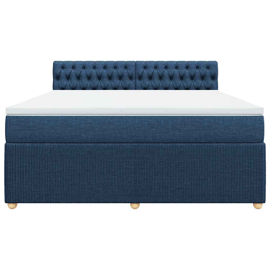Cama com molas/colchão 180x200 cm tecido azul