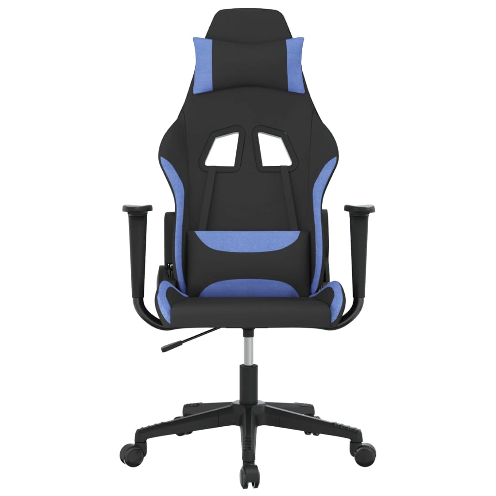 Cadeira gaming de massagens tecido preto e azul