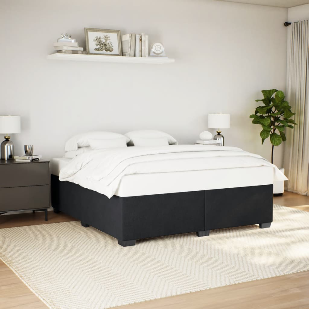 Estrutura de cama sem colchão 200x200 cm veludo preto
