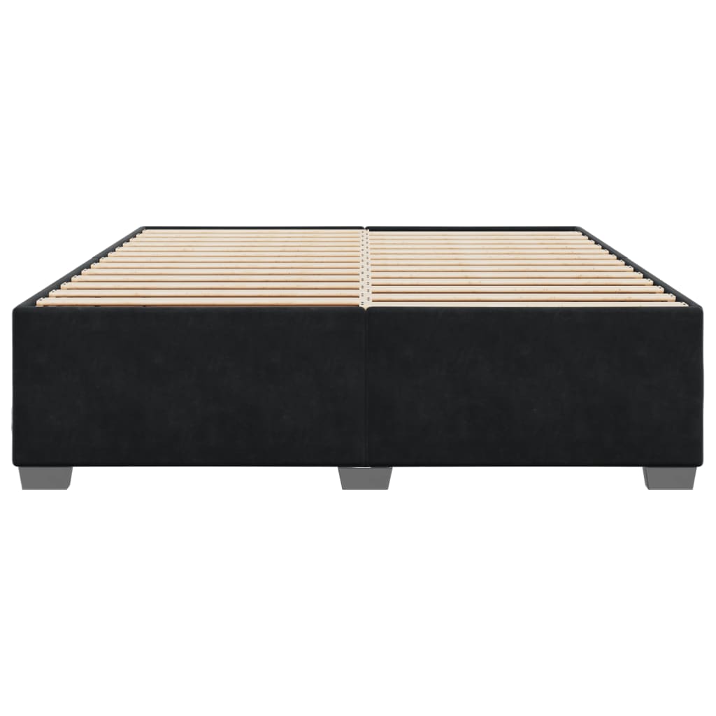 Estrutura de cama sem colchão 200x200 cm veludo preto