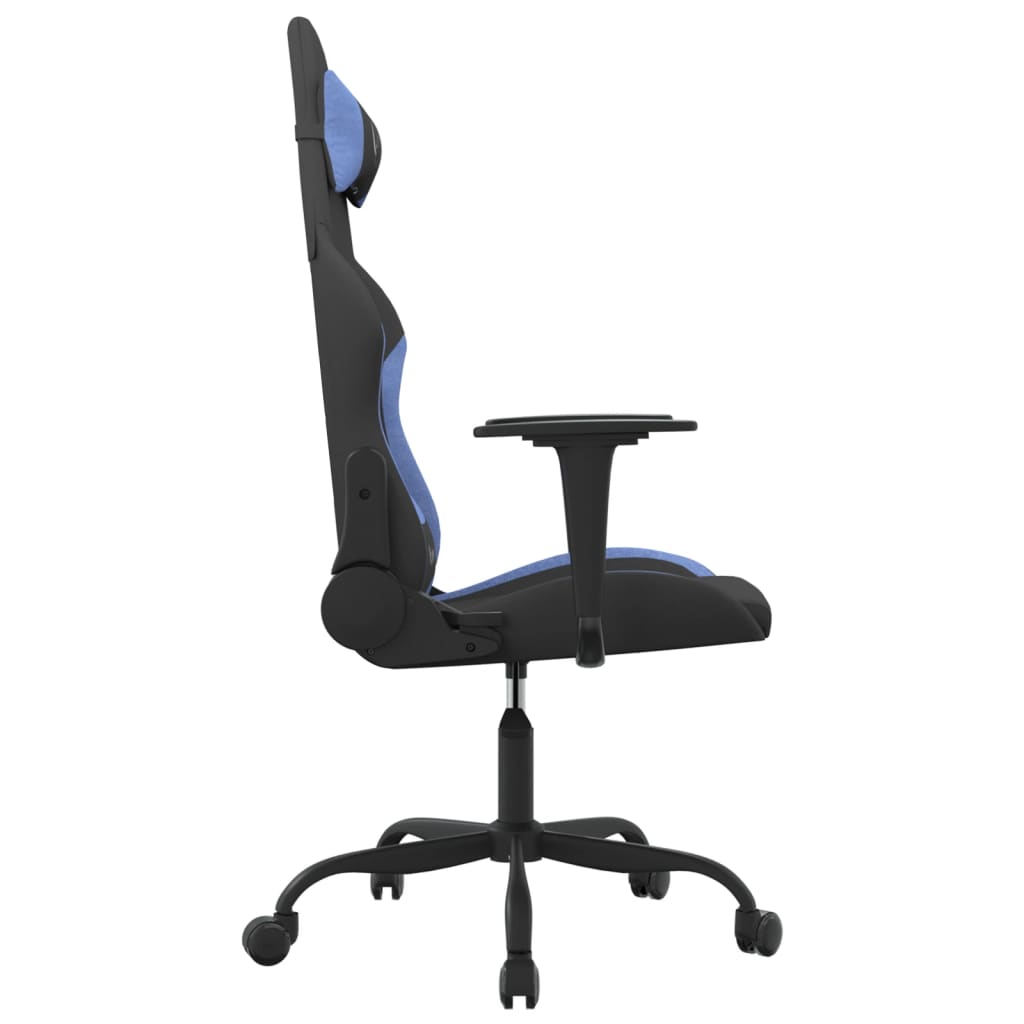 Cadeira gaming de massagens tecido preto e azul