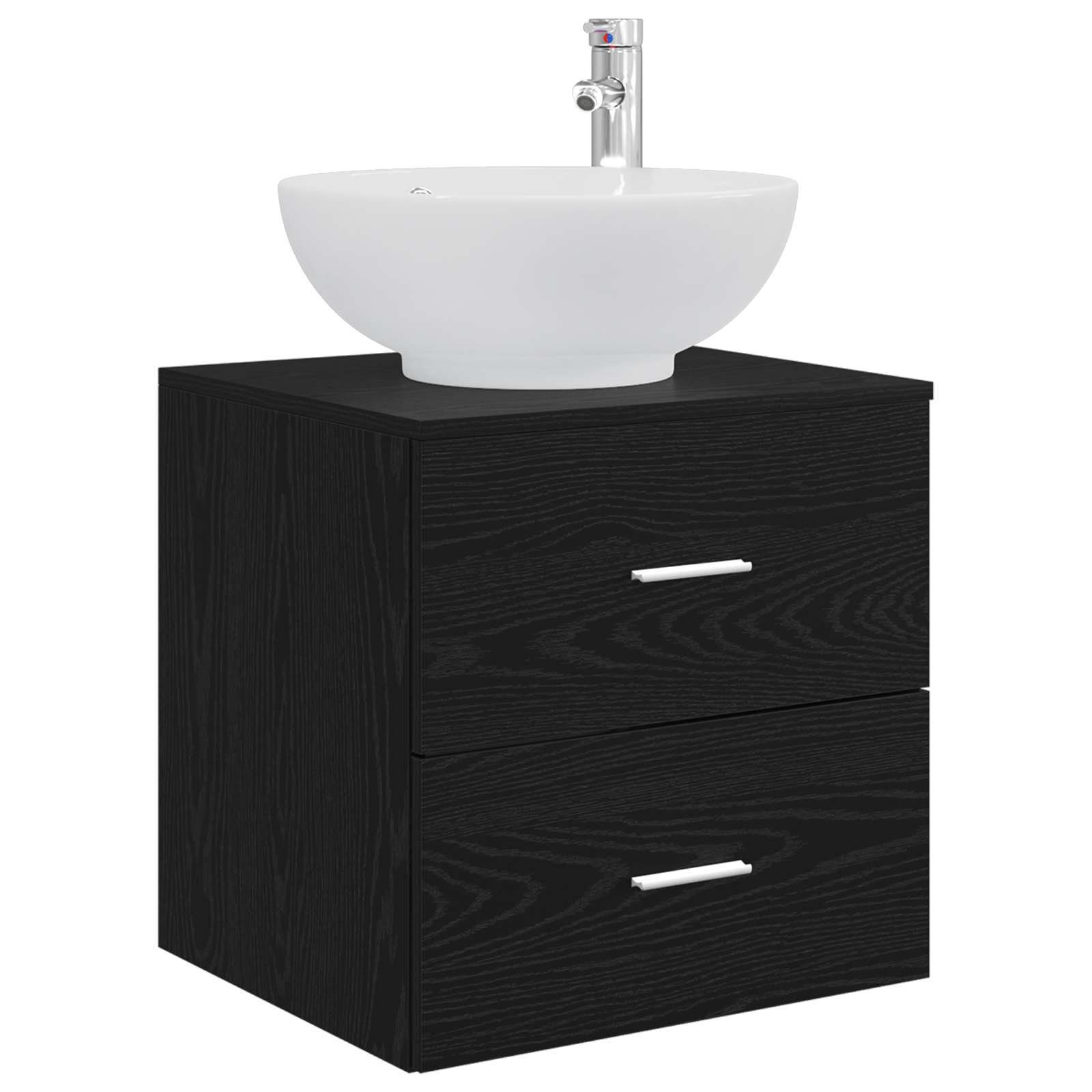 Vaidade com pia suspensa carvalho preto 49,5 x 44,5 x 66,5 cm