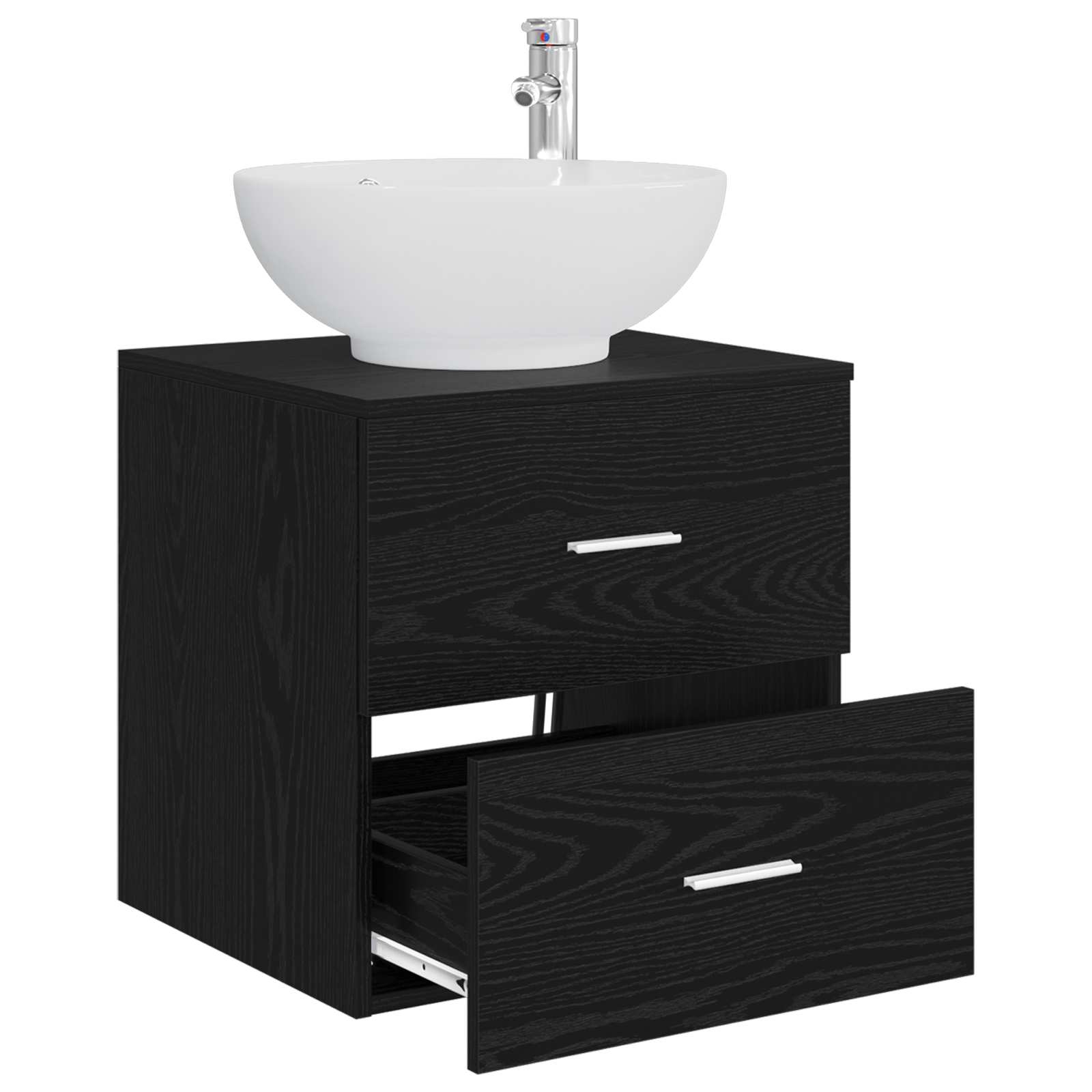 Vaidade com pia suspensa carvalho preto 49,5 x 44,5 x 66,5 cm