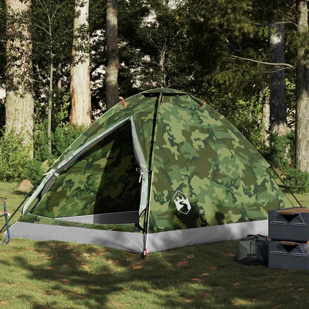 Tenda de campismo cúpula p/ 4 pessoas impermeável camuflagem