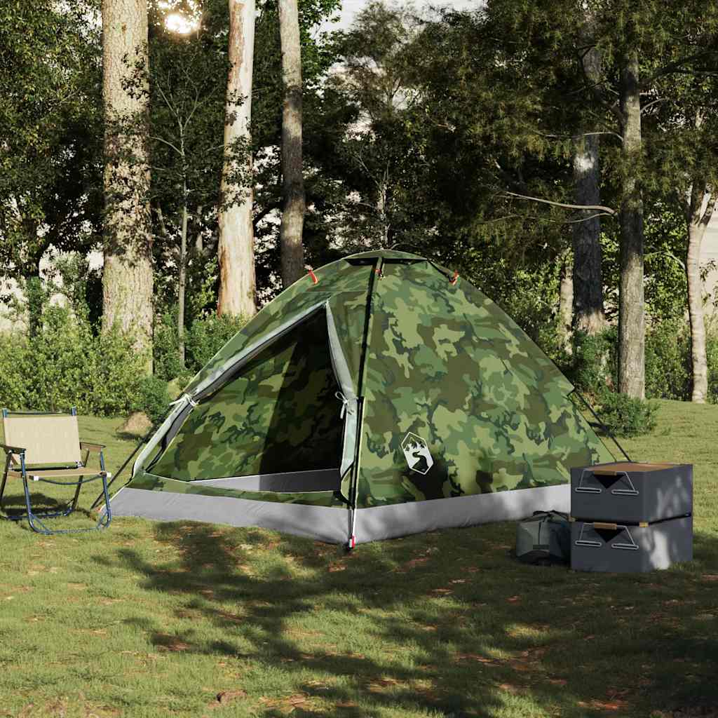 Tenda de campismo cúpula p/ 4 pessoas impermeável camuflagem