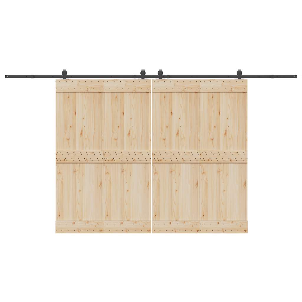 Kit de ferragens para porta deslizante 400 cm aço preto