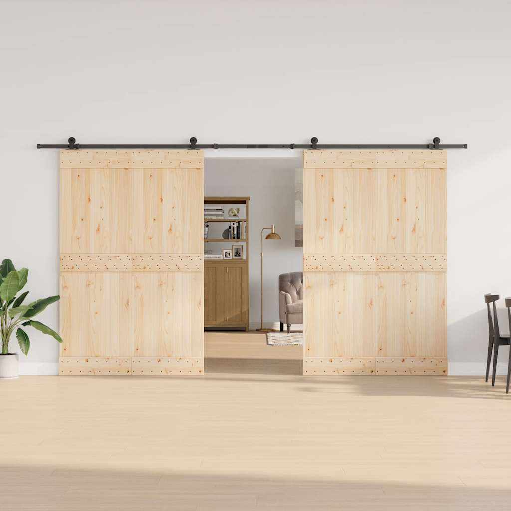 Kit de ferragens para porta deslizante 400 cm aço preto