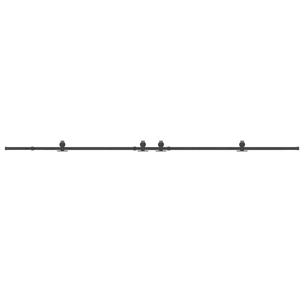 Kit de ferragens para porta deslizante 400 cm aço preto