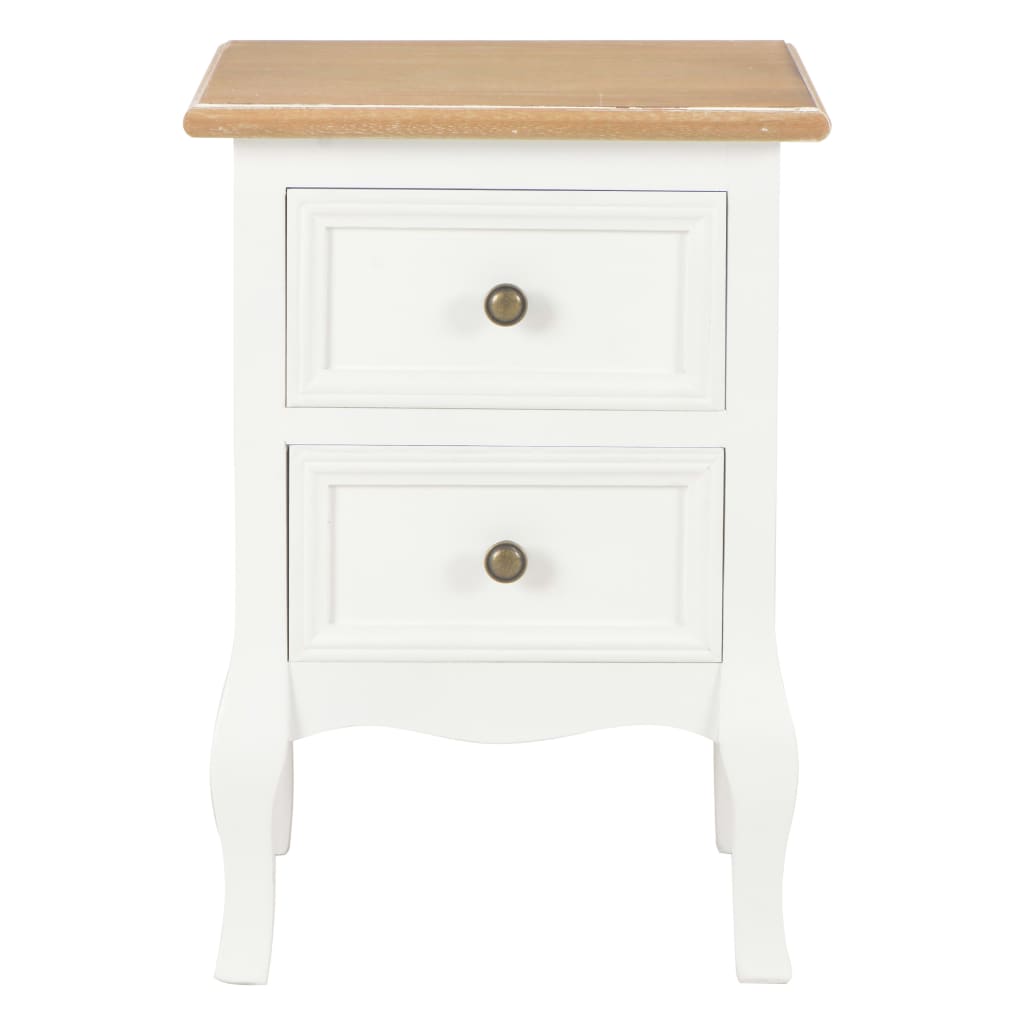 Mesa-de-cabeceira 2 pcs 35x30x49 cm MDF branco