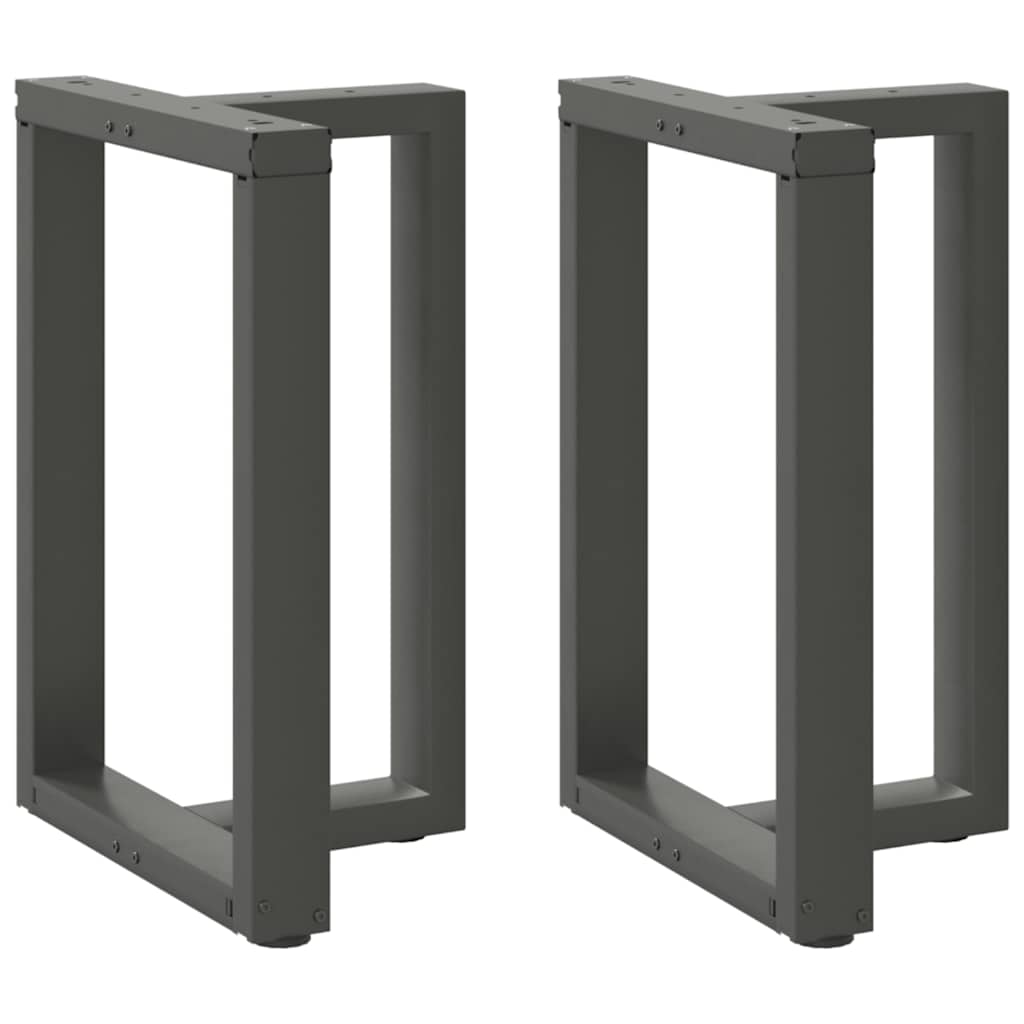 Pés para mesa de jantar em forma de t, 2 peças, antracite, 60x35x(72-73) cm, aço