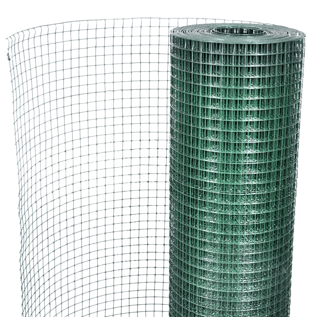 Cerca de arame para galinheiro 1x25 m aço galvanizado verde