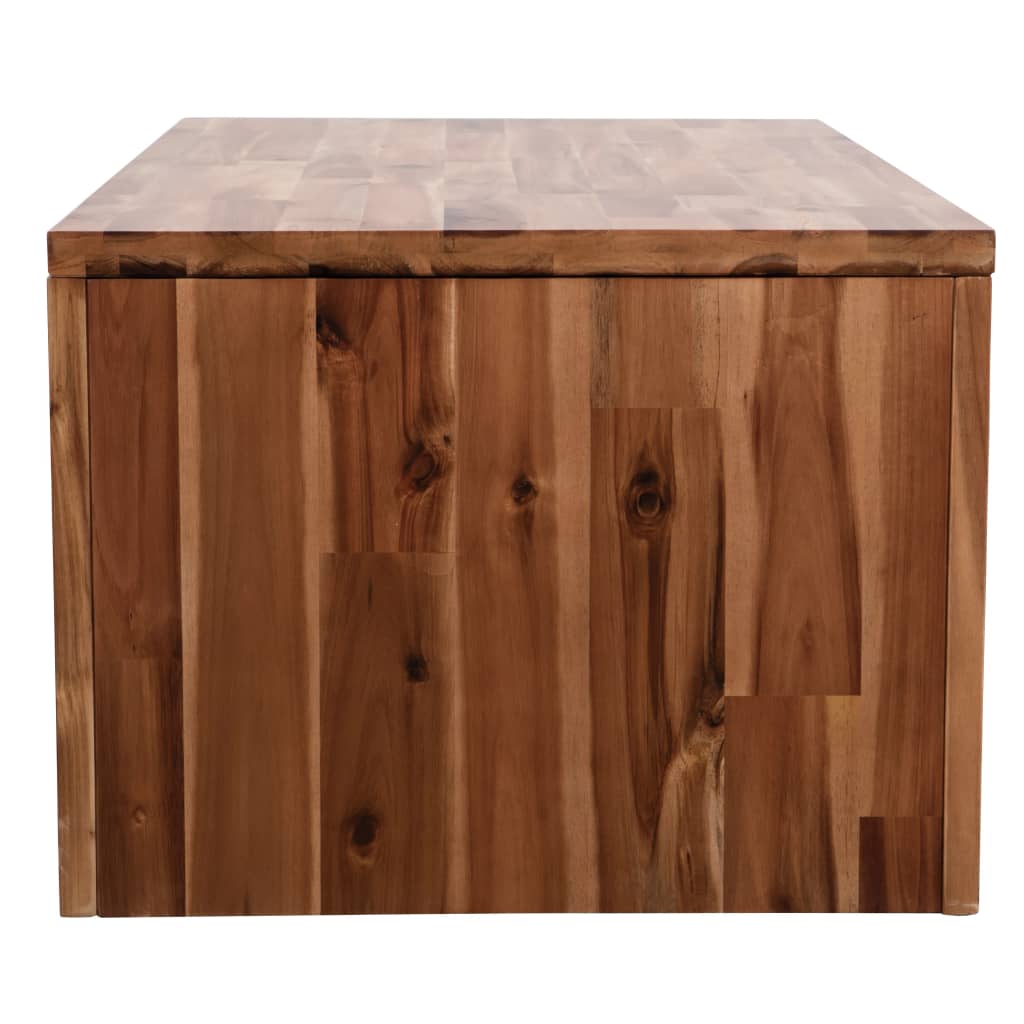 Mesa de centro em madeira de acácia maciça 90x50x37,5 cm