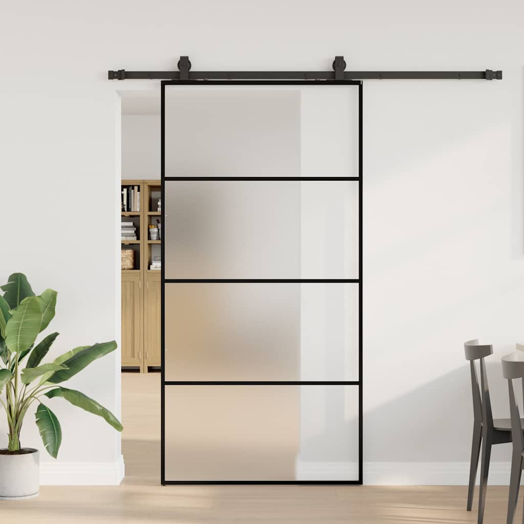 Porta desliz. c/ conj. ferragens 102,5x205cm vidro esg preto