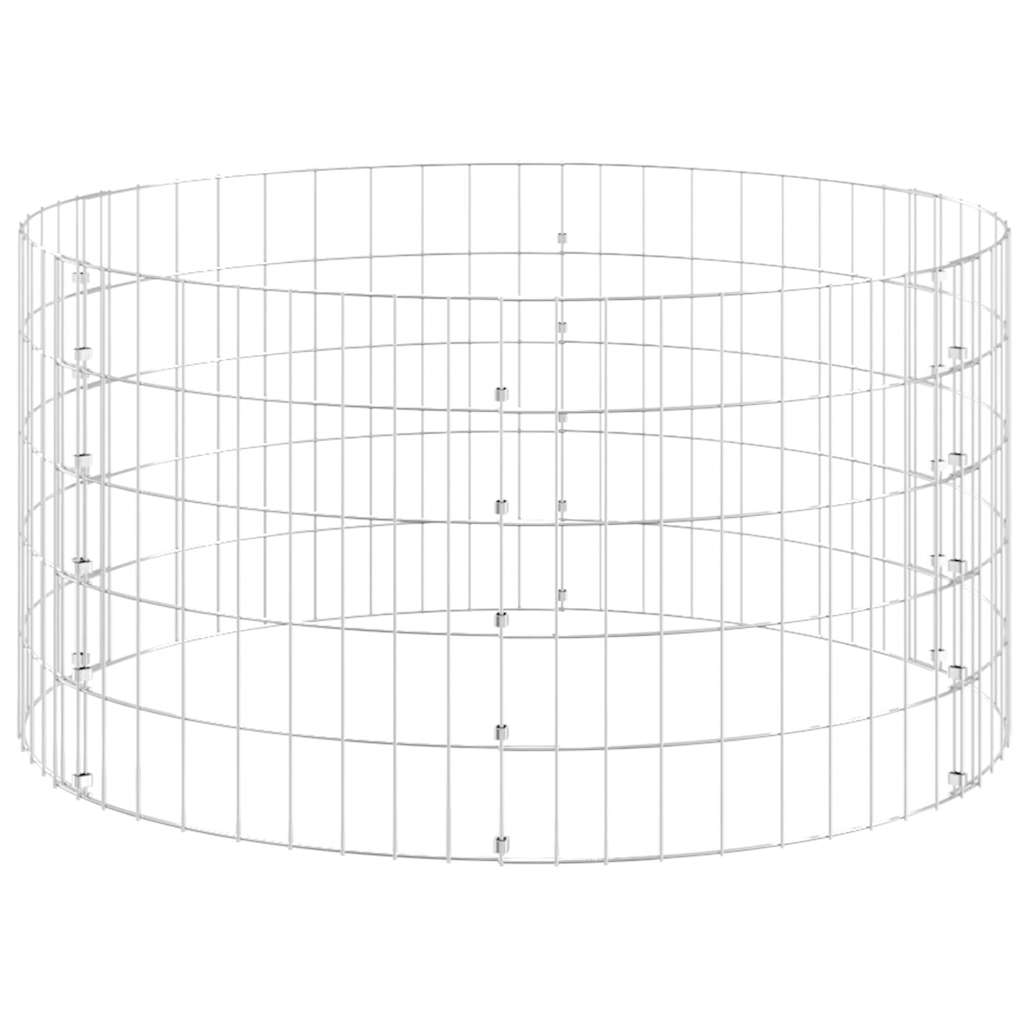Canteiro elevado/cesto gabião em poste ø100x50cm aço galvaniz.