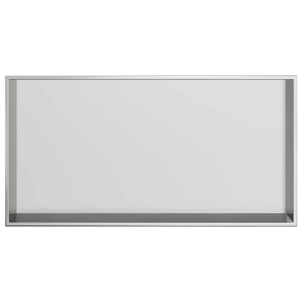 Nicho parede p/ duche 62x32x9 cm aço inoxidável prata escovada