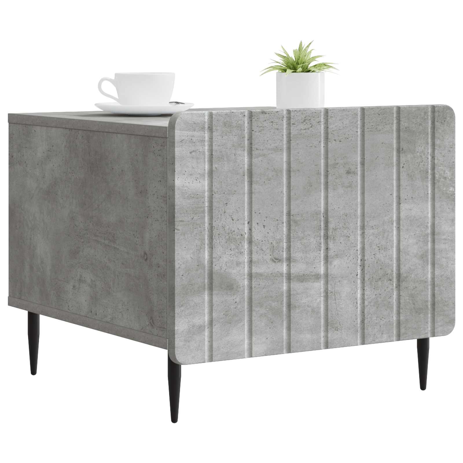 Mesa de centro com gaveta cinzento cimento 49 x 50 x 42 cm