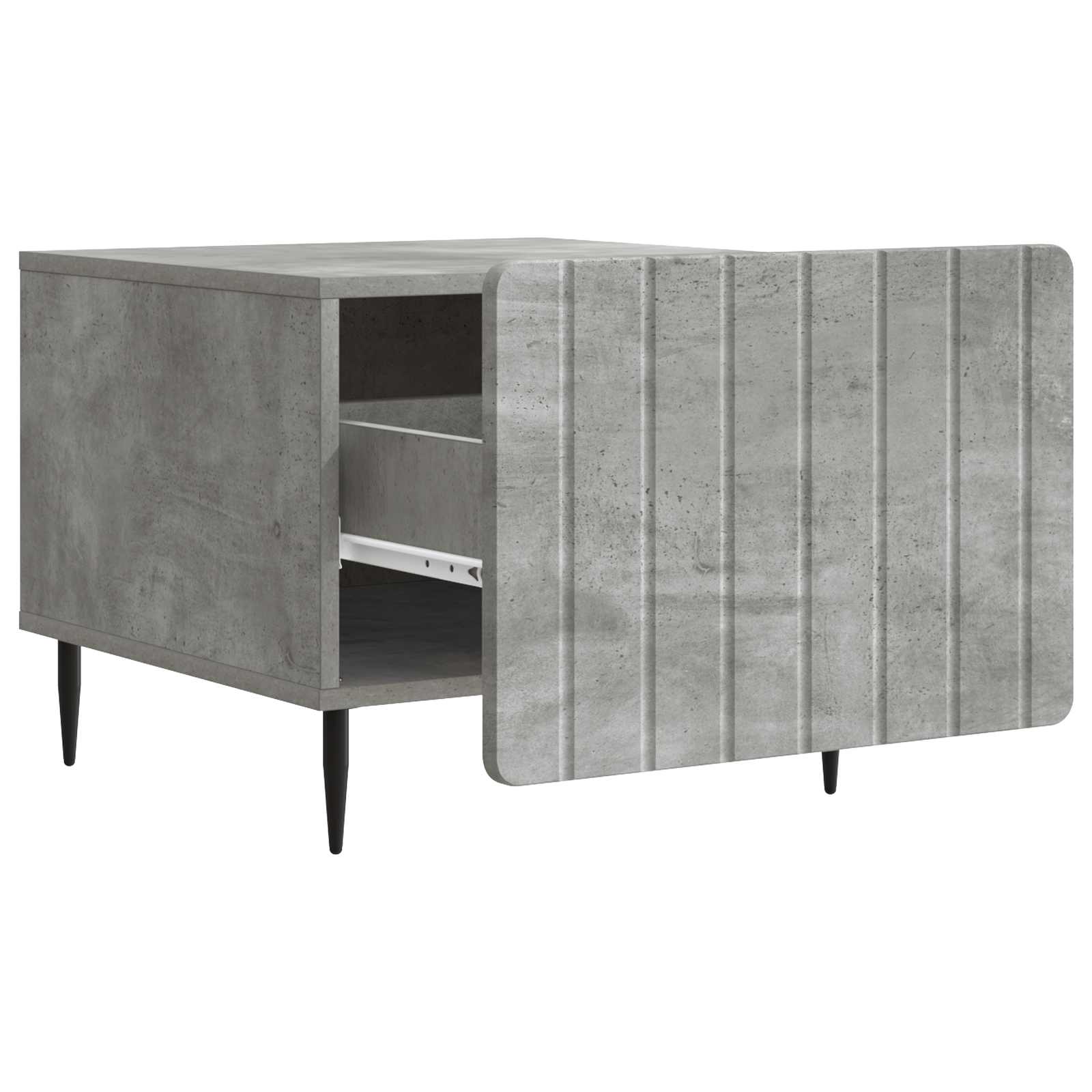 Mesa de centro com gaveta cinzento cimento 49 x 50 x 42 cm