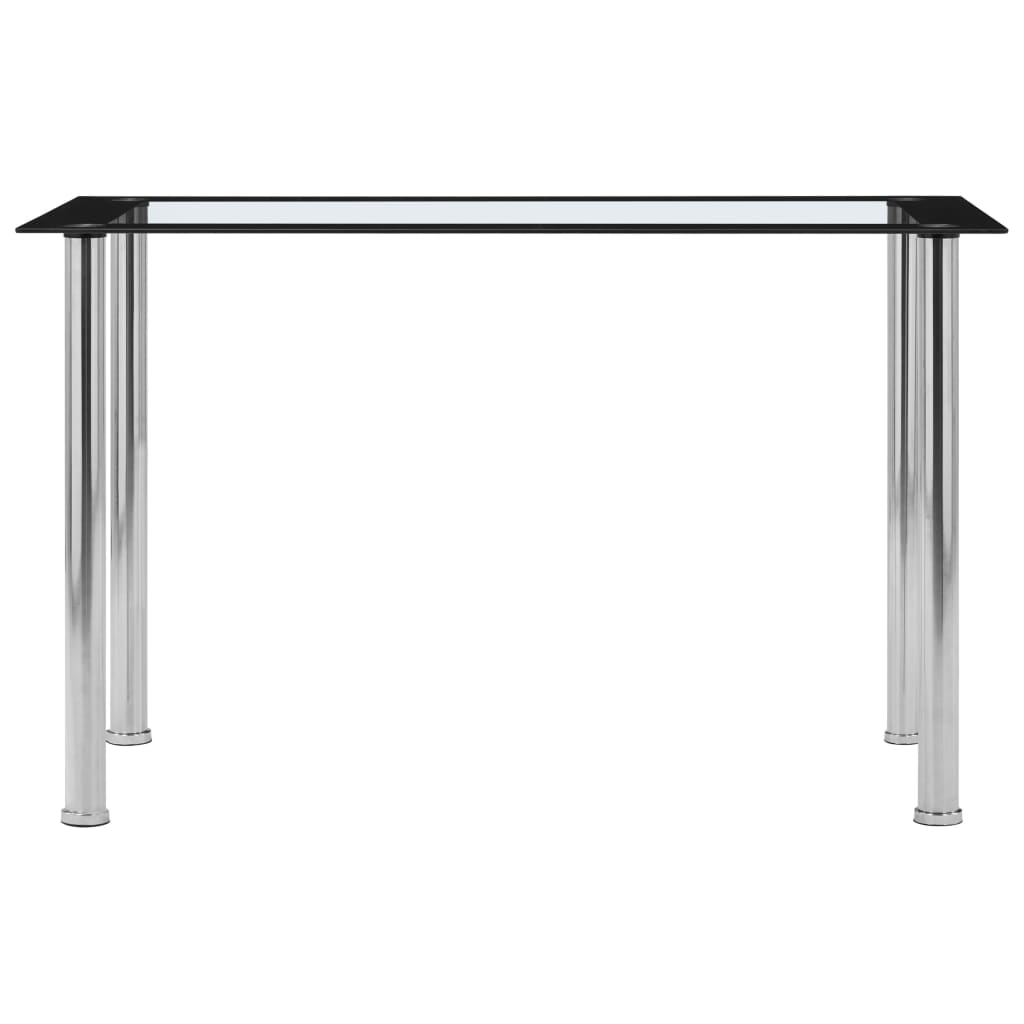 Mesa de jantar 120x60x75cm vidro temperado preto e transparente