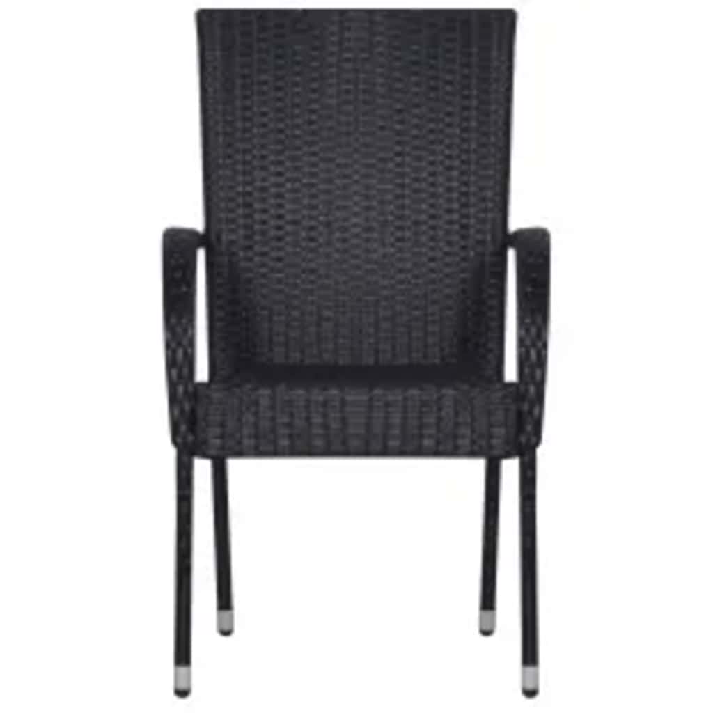5 Pcs conjunto de jantar para jardim preto