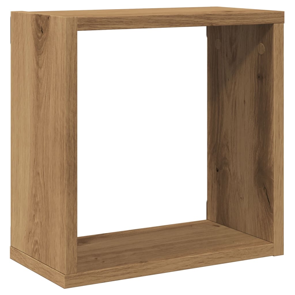 Prateleiras cubo 4 pcs derivados de madeira carvalho artisiano