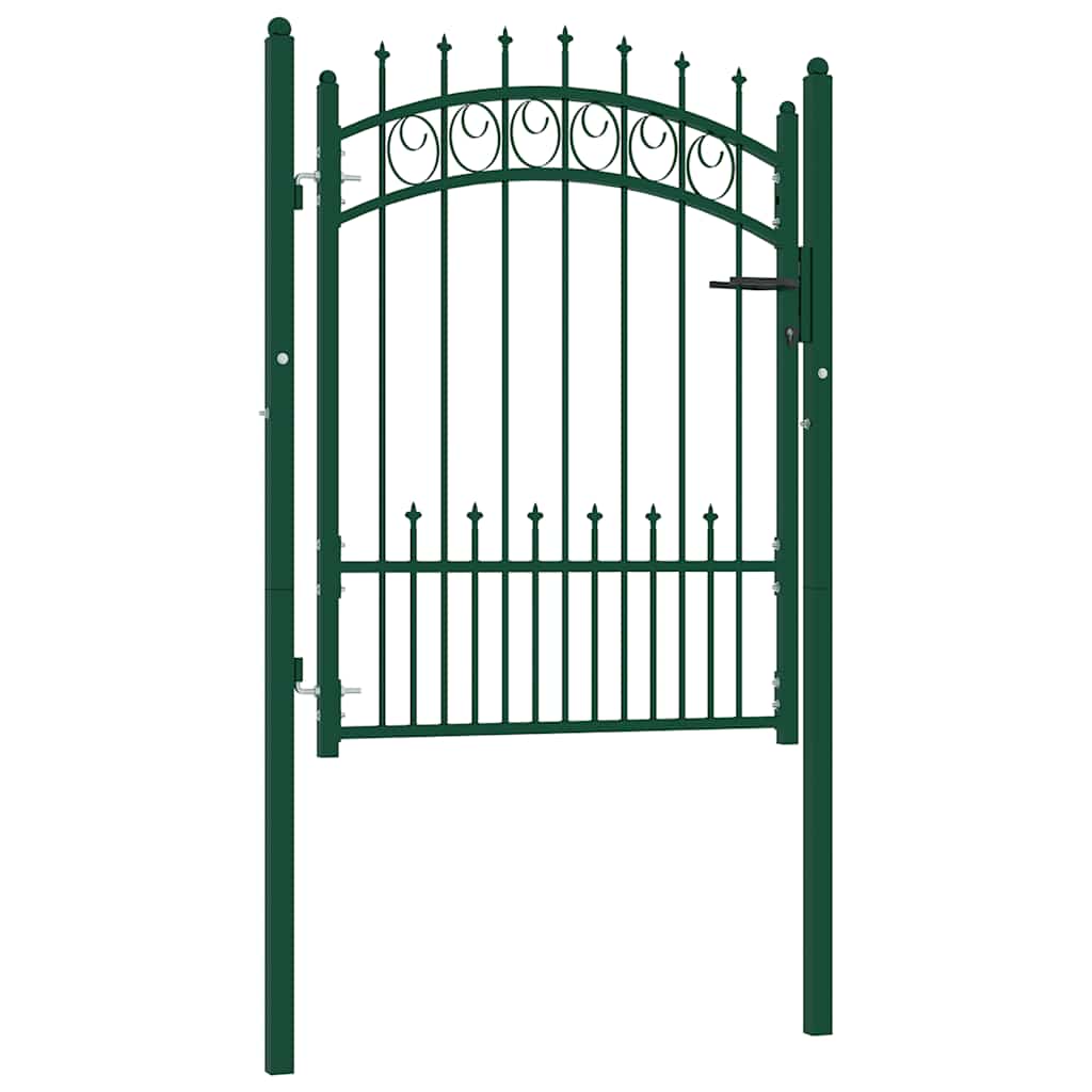 Portão de cerca emmen com pontas de aço 104x109,5 cm verde