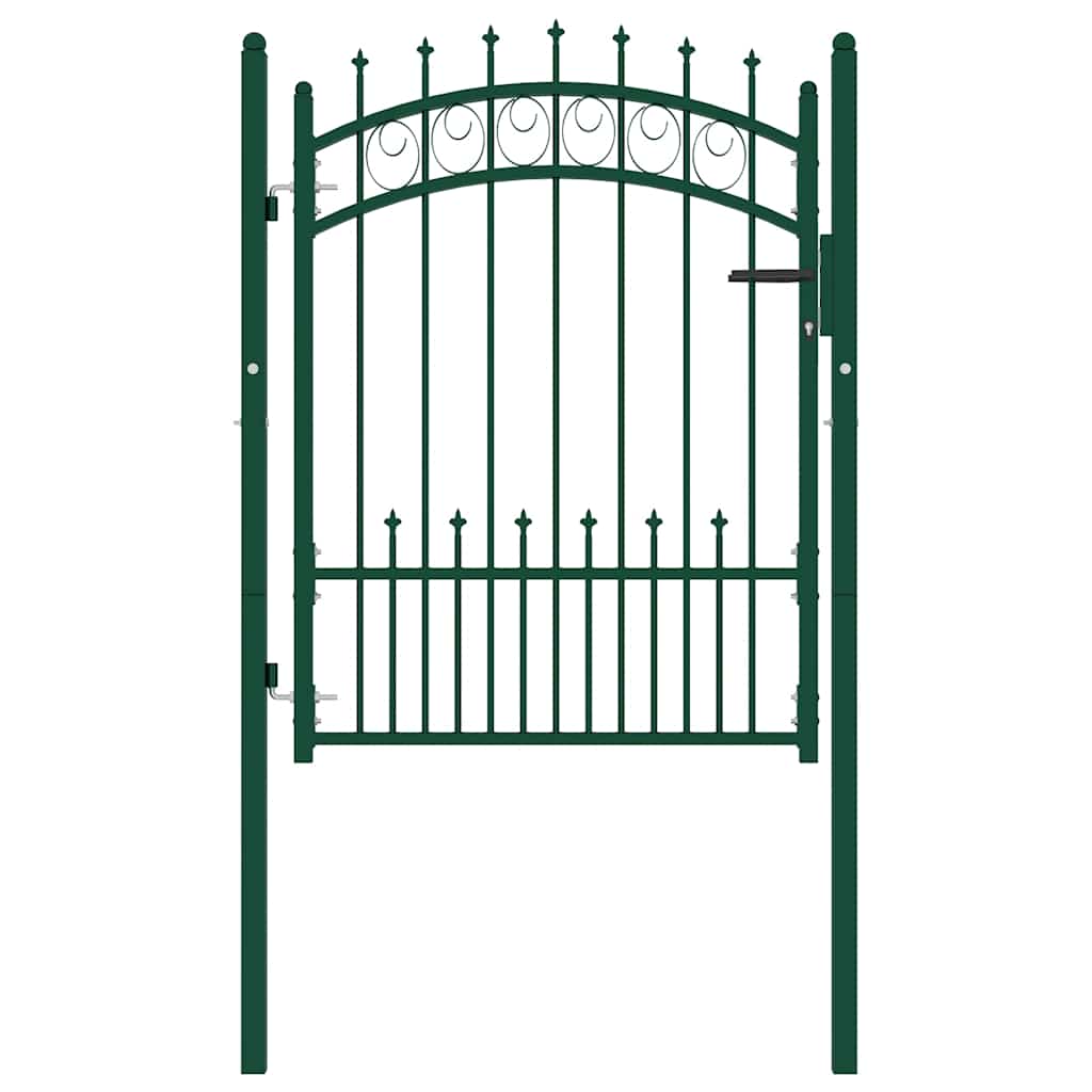 Portão de cerca emmen com pontas de aço 104x109,5 cm verde