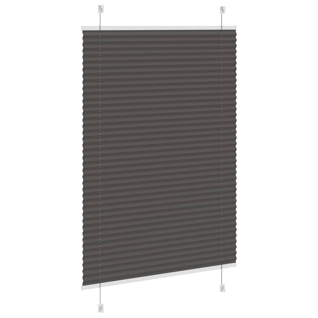 Preto plissada cega 95x100 cm largura tecido 94,4 cm poliéster