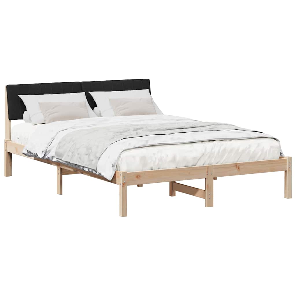 Estrutura da cama com cabeceira castanho e preto 135 x 190 cm