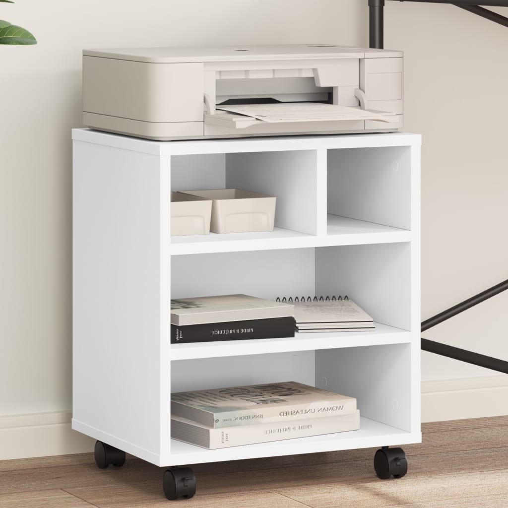Suporte para impressora com rodas 41x32x48 cm branco
