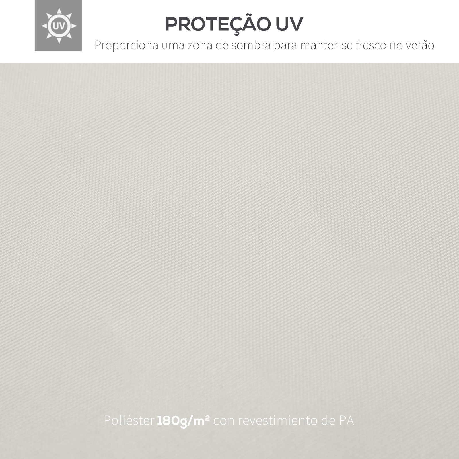 Toldo de Substituição 3x3m para Pérgolas Toldo de Substituição de Pérgolas de Jardim Creme