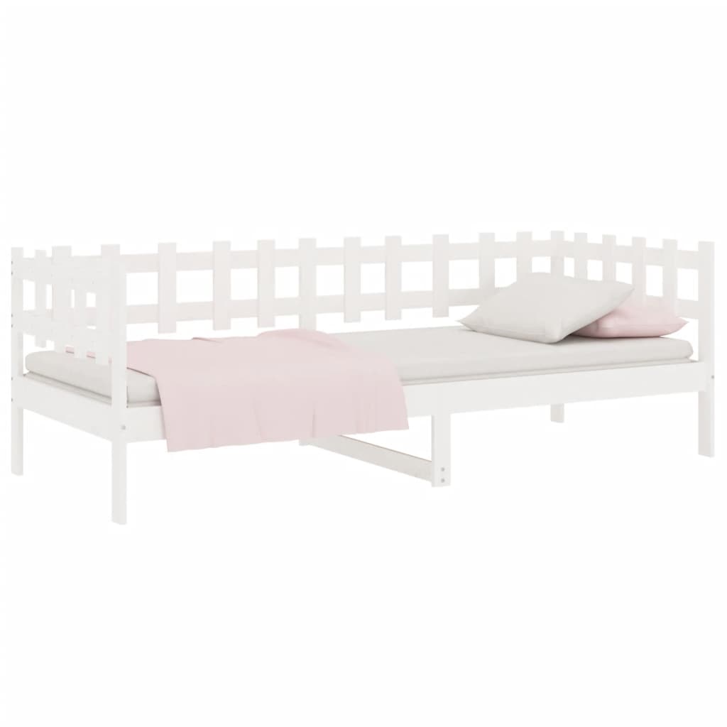 Sofá-cama sem colchão 90x190 cm madeira de pinho maciça branco