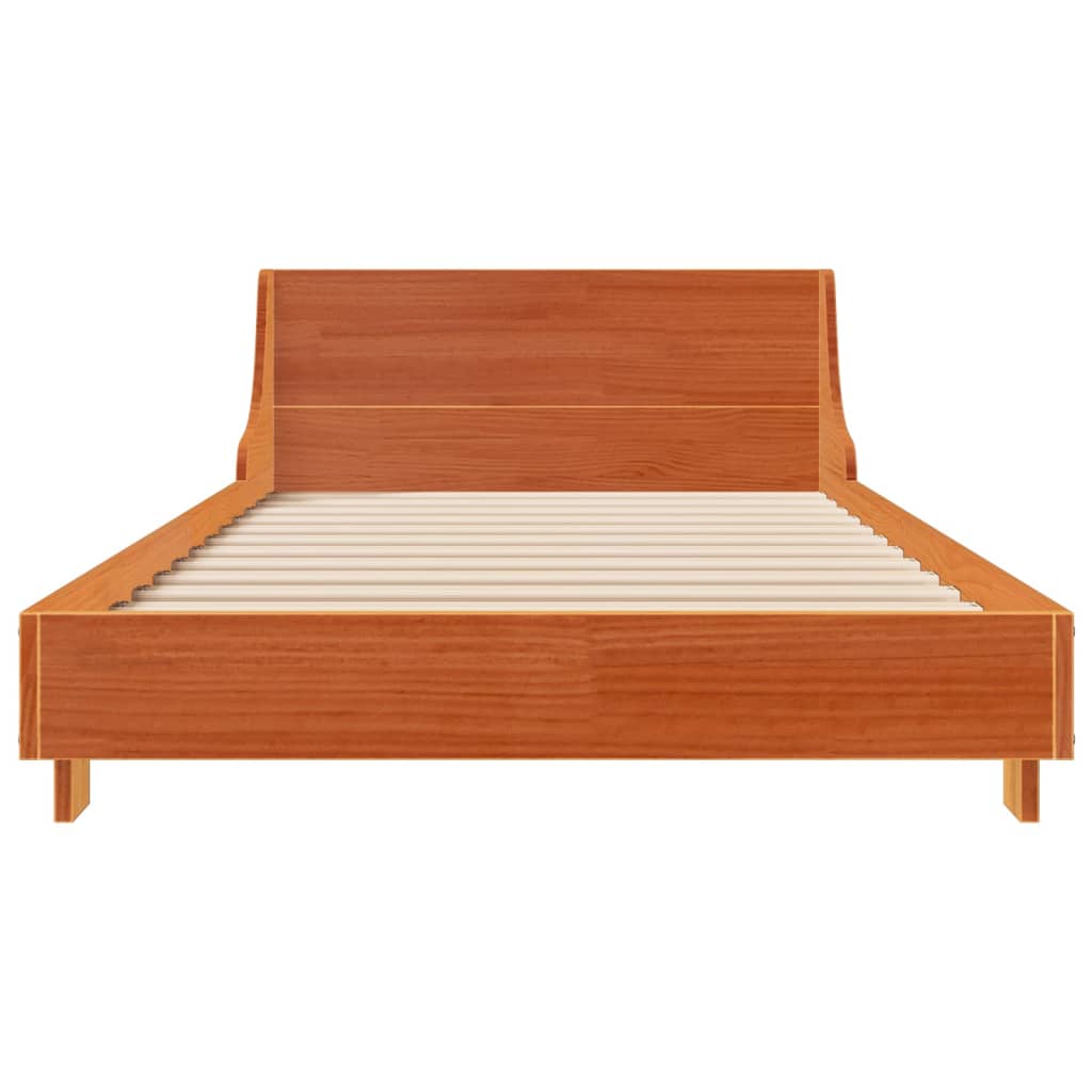 Cama sem colchão 90x200 cm pinho maciço castanho-mel
