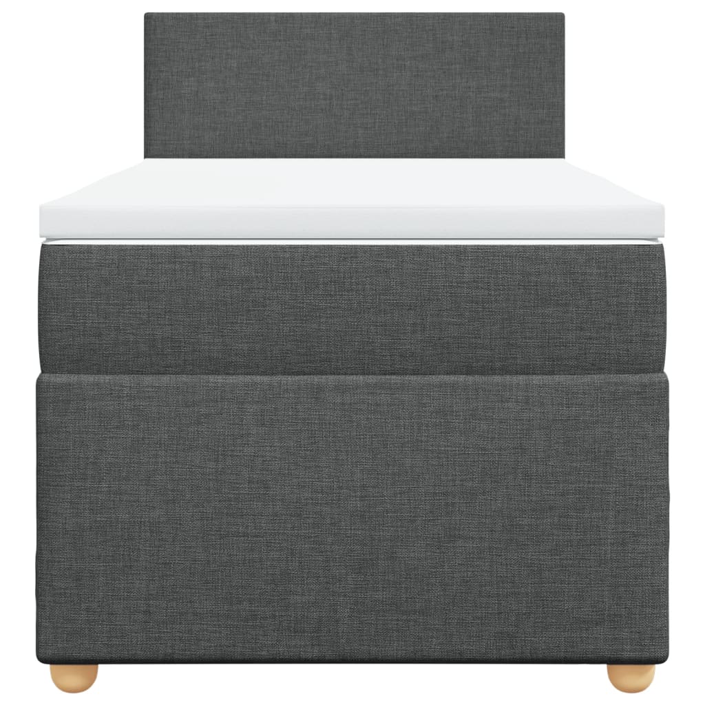 Cama com molas/colchão 90x200 cm tecido cinzento-escuro