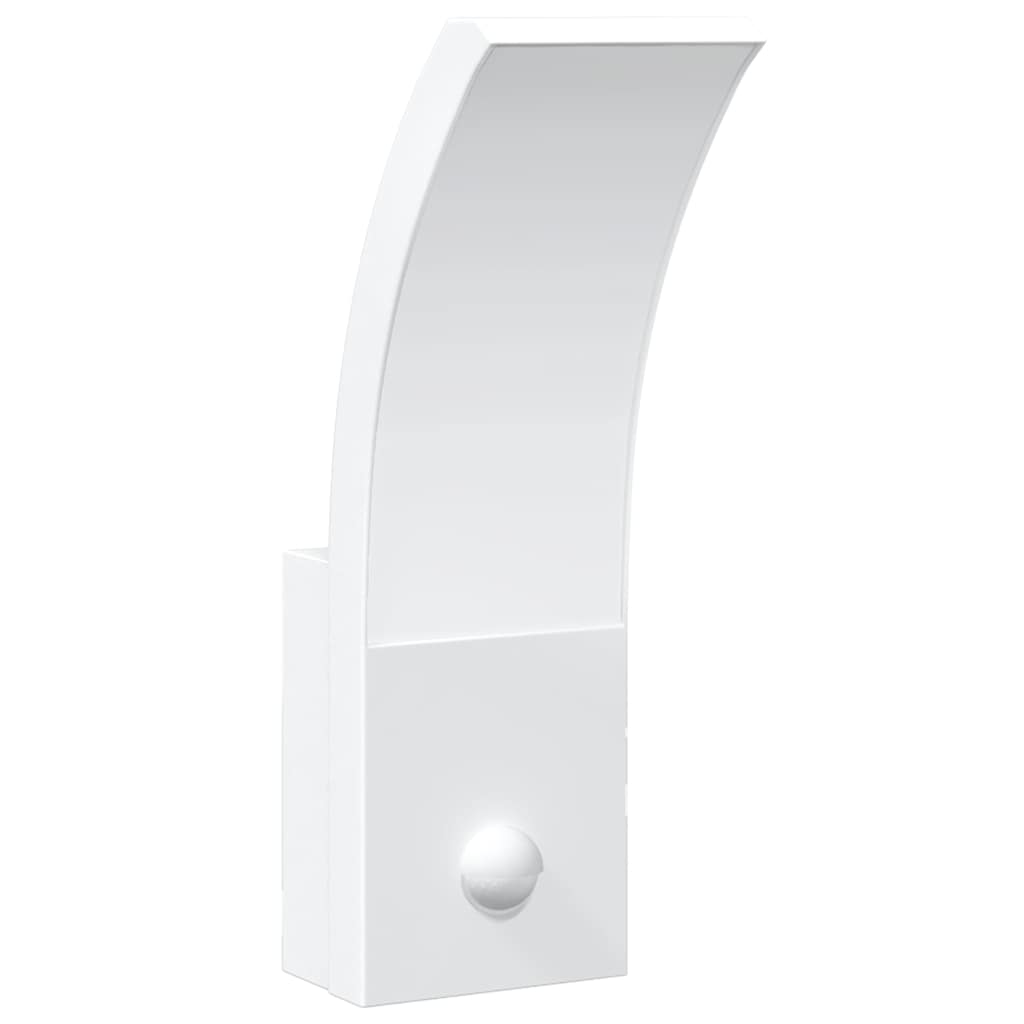 Candeeiros parede LED exterior c/ sensor 2 pcs alumínio branco