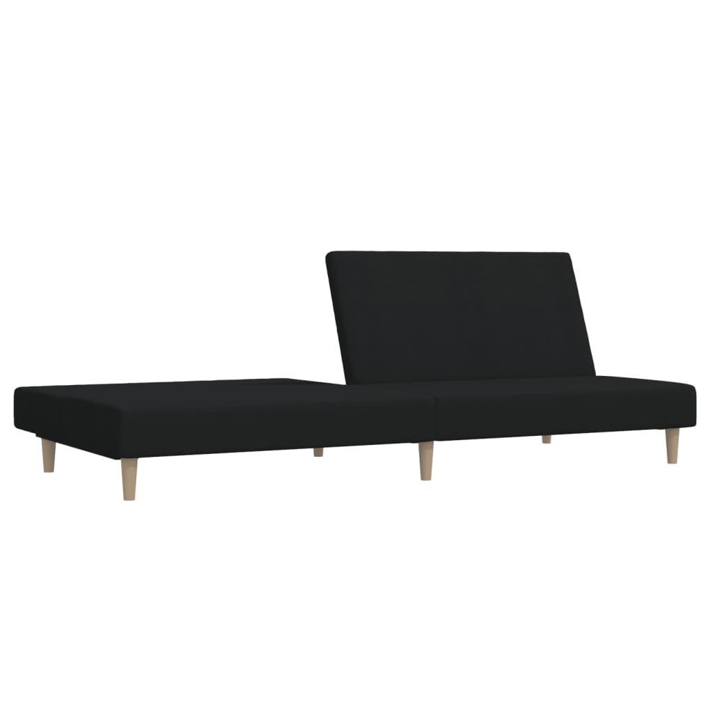 Sofá-cama de 2 lugares tecido preto