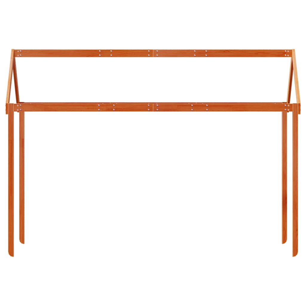 Telhado cama infantil 217x95,5x159 cm pinho maciço castanho-mel