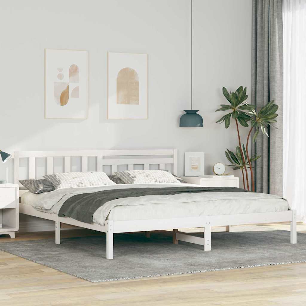 Estrutura da cama com cabeceira branco 180 x 200 cm